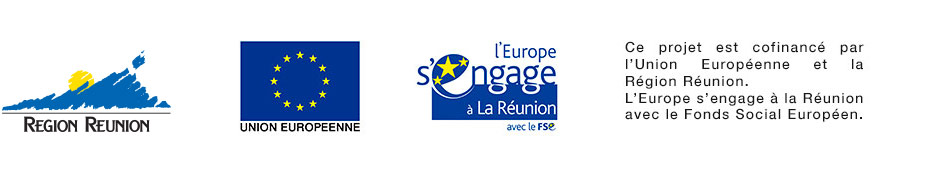 Logo Région Réunion, Union Européenne et l'Europe s'engage